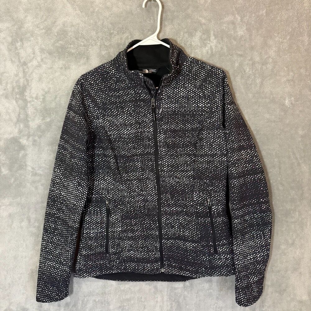 The North Face Women M Apex Bionic 2 Black Dot Print Full Zip Jacket Gorpcore